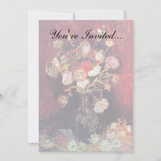 Invitation Vincent Van Gogh - Vase avec asters et phlox (Devant)