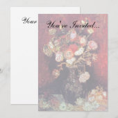 Invitation Vincent Van Gogh - Vase avec asters et phlox (Devant / Derrière)