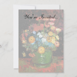 Invitation Vincent Van Gogh - Vase avec des Zinnias Beaux-Art