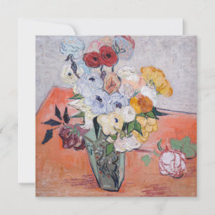 Invitation Vincent van Gogh - Vase avec Roses & Anémones