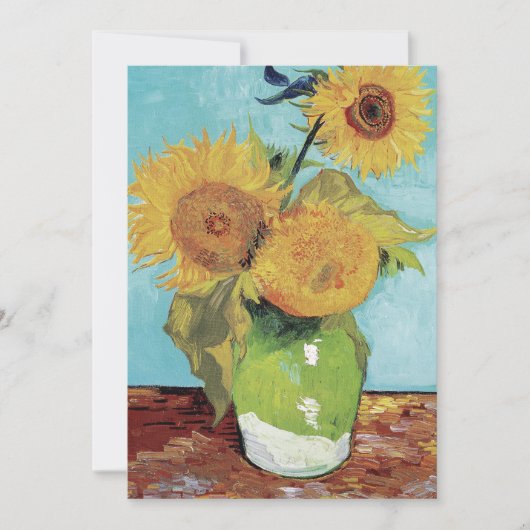Invitation Vincent Van Gogh Vase Sunflowers Art (Devant)
