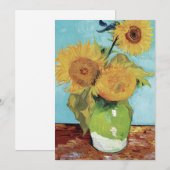Invitation Vincent Van Gogh Vase Sunflowers Art (Devant / Derrière)