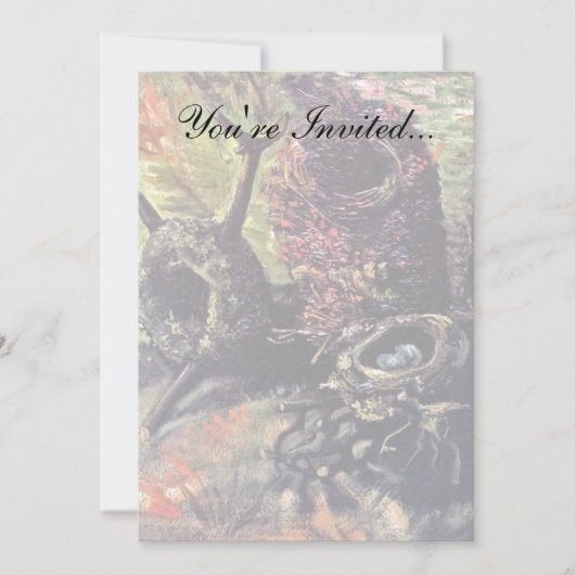 Invitation Vincent Van Gogh - Vie morte avec nids d'oiseaux (Devant)