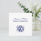 Invitation Vine marine Script Monogramme B&G do-it-yourself B (Debout devant)