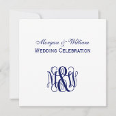 Invitation Vine marine Script Monogramme B&G do-it-yourself B (Devant)