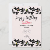 INVITATION VINE ROSEBUD PHOTO HAPPY BANTHDAY GREETING CARD (Devant)