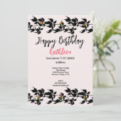 INVITATION VINE ROSEBUD PHOTO HAPPY BANTHDAY GREETING CARD (Debout devant)