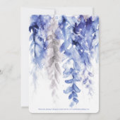 Invitation Vines hiver mariage soirée réception bleu gris (Dos)