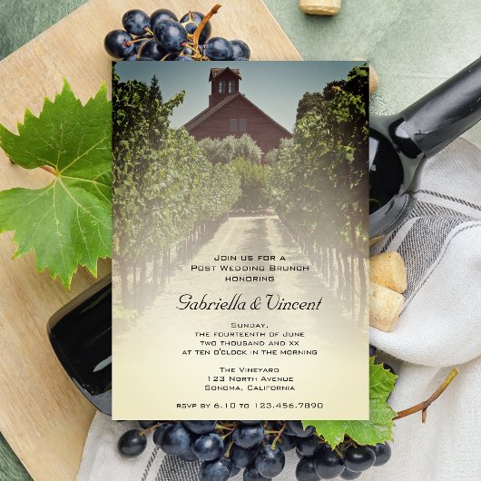Invitation Vineyard et Red Barn : brunch post-mariage