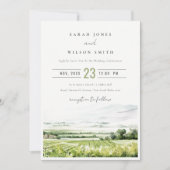 Invitation Vineyard Landscape All in One Wedding RSVP Détail (Devant)