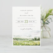 Invitation Vineyard Landscape All in One Wedding RSVP Détail (Debout devant)