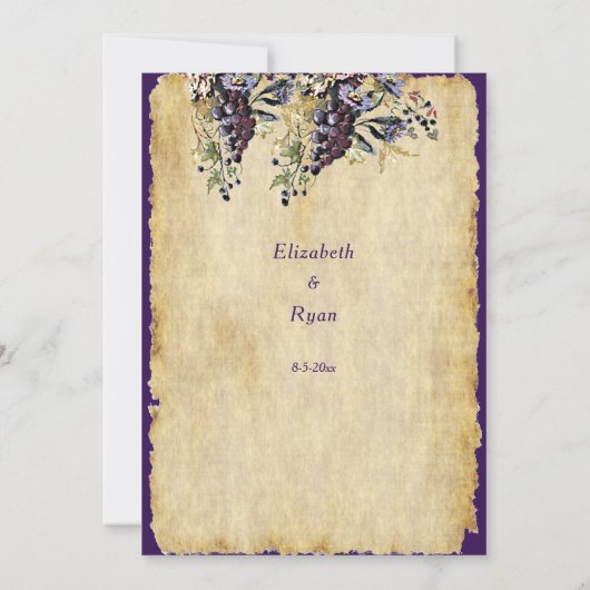 Invitation Vineyard Winery Rustic Mariage campagnard Custom (Dos)