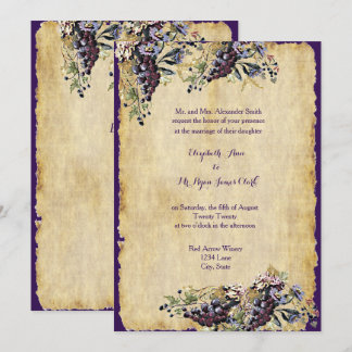 Invitation Vineyard Winery Rustic Mariage campagnard Custom