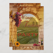 Invitation Vineyard Winery Vin Dégustation Événement Invitati (Devant / Derrière)