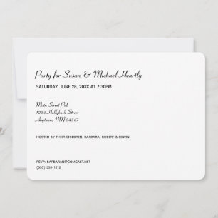 Invitation Vingt-cinq avec informations sur l'invitation arri