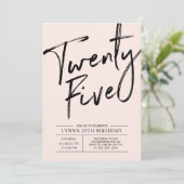 Invitation Vingt-cinq | Modern Pink 25e fête d'anniversaire (Debout devant)