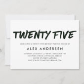 Invitation Vingt-cinquième anniversaire de noir moderne du (Devant)