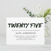 Invitation Vingt-cinquième anniversaire de noir moderne du (Debout devant)