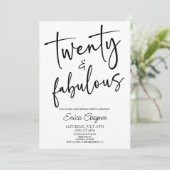 Invitation Vingt et fabuleux Minimal 20e fête d'anniversaire (Debout devant)