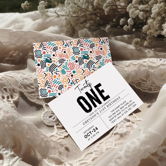 Invitation Vingt et un | 21e anniversaire de la géométrie col