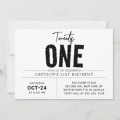 Invitation Vingt et un | 21e anniversaire de la géométrie col (Devant)