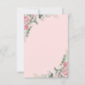 Invitation vingt et un 21e anniversaire rose vert floral mode (Dos)