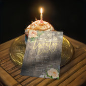 Invitation Vingt et un Anniversaire Fleur Bois Chaîne Lumière