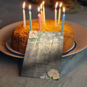Invitation Vingt et un Anniversaire Fleur Bois Chaîne Lumière