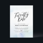 Invitation Vingt et un aquarelle bleu pour 21e anniversaire<br><div class="desc">Célébrez votre jour spécial avec cette invitation simple et minimaliste pour une fête d'anniversaire de 21 ans. Ce design présente un lettrage stylé « Vingt et un » avec un fond à texture de pinceau aquarelle bleu clair et menthe. Plus d'invitations d'anniversaire pour adultes et de fournitures de fête sont...</div>