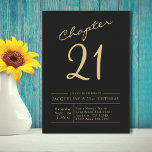 Invitation Vingt et un Black Gold 21e fête d'anniversaire<br><div class="desc">Marquez votre 21e anniversaire avec une célébration élégante et sophistiquée avec ces invitations de fête de vingt et un ans en noir et or. Parfaitement élégantes et chics, ces invitations sont ornées d'un script or sur un arrière - plan noir et vous donneront le ton pour un anniversaire inoubliable. Des...</div>