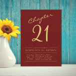 Invitation Vingt et un Red Gold 21e fête d'anniversaire<br><div class="desc">Célébrez votre 21e anniversaire avec une invitation unique et élégante de Zazzle! Notre design Twenty One Red Gold est parfait pour ajouter une touche élégante à votre célébration spéciale. Avec un joli rouge orné d'or, cette invitation est parfaite pour commémorer l'occasion mémorable d'atteindre l'âge de vingt et un ans. Envoyez-les...</div>