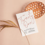 Invitation Vingt et un | Rose Gold 21st Birthday Party<br><div class="desc">Célébrez votre journée spéciale avec cette simple et élégante invitation à la fête du 21e anniversaire. Ce design est doté d'un script de brosse en or rose chic "Twenty One" avec une disposition propre. D'autres designs sont disponibles dans ma boutique BaraBomDesign.</div>