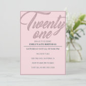 Invitation Vingt et un | Rose Gold Pink 21e fête d'anniversai (Debout devant)
