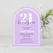 Invitation Vingt et un violet noir Arc Chic 21e anniversaire (Debout devant)