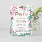 Invitation Vingt et une aquarelle florale 21e anniversaire fê (Debout devant)