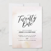 Invitation Vingt et une aquarelle minimale 21e anniversaire (Devant)