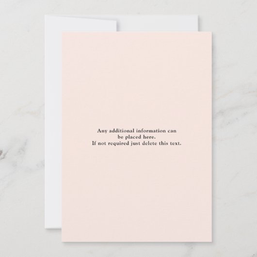 Invitation Vingt-et-unième Blush Pink 21e fête d'anniversaire (Dos)