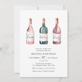 Invitation Vino aquarelle avant Vows Fête des mariées (Devant)