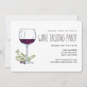 Invitation Vino aquarelle | Dégustation de vin (Devant)