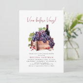 Invitation Vino aquarelle moderne avant Vows Fête des mariées (Debout devant)