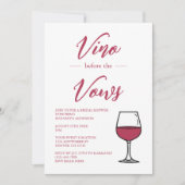 Invitation Vino Avant La Fête des mariées Vows (Devant)