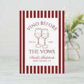 Invitation Vino avant le week-end de bachelorette Vows (Debout devant)