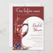 Invitation Vino avant les voeux Fête des mariées de dégustati (Devant)