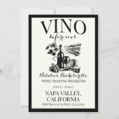 Invitation Vino Avant Vows Bach Custom Winery Bachelorette (Devant)
