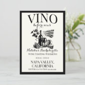 Invitation Vino Avant Vows Bach Custom Winery Bachelorette (Debout devant)