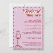 Invitation Vino Avant Vows Bachelorette Week-end Itinéraire (Dos)