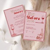 Invitation Vino Avant Vows Bachelorette Week-end Itinéraire