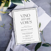 Invitation Vino Avant Vows Black & White Fête des mariées