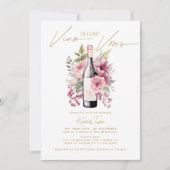 Invitation Vino avant Vows Elegant Watercolor Fête des mariée (Devant)