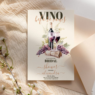Invitation Vino Avant Vows Élégante Fête des mariées Vin